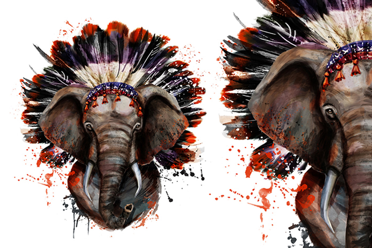 Set elephant fineart .4 styles, an Animal Illustration by art_mouse (Photo 3 of 7)