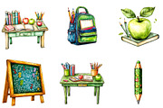 Doodle Back to School Clipart, a Seasonal Illustration by Designking (Thumbnail 3 of 5)