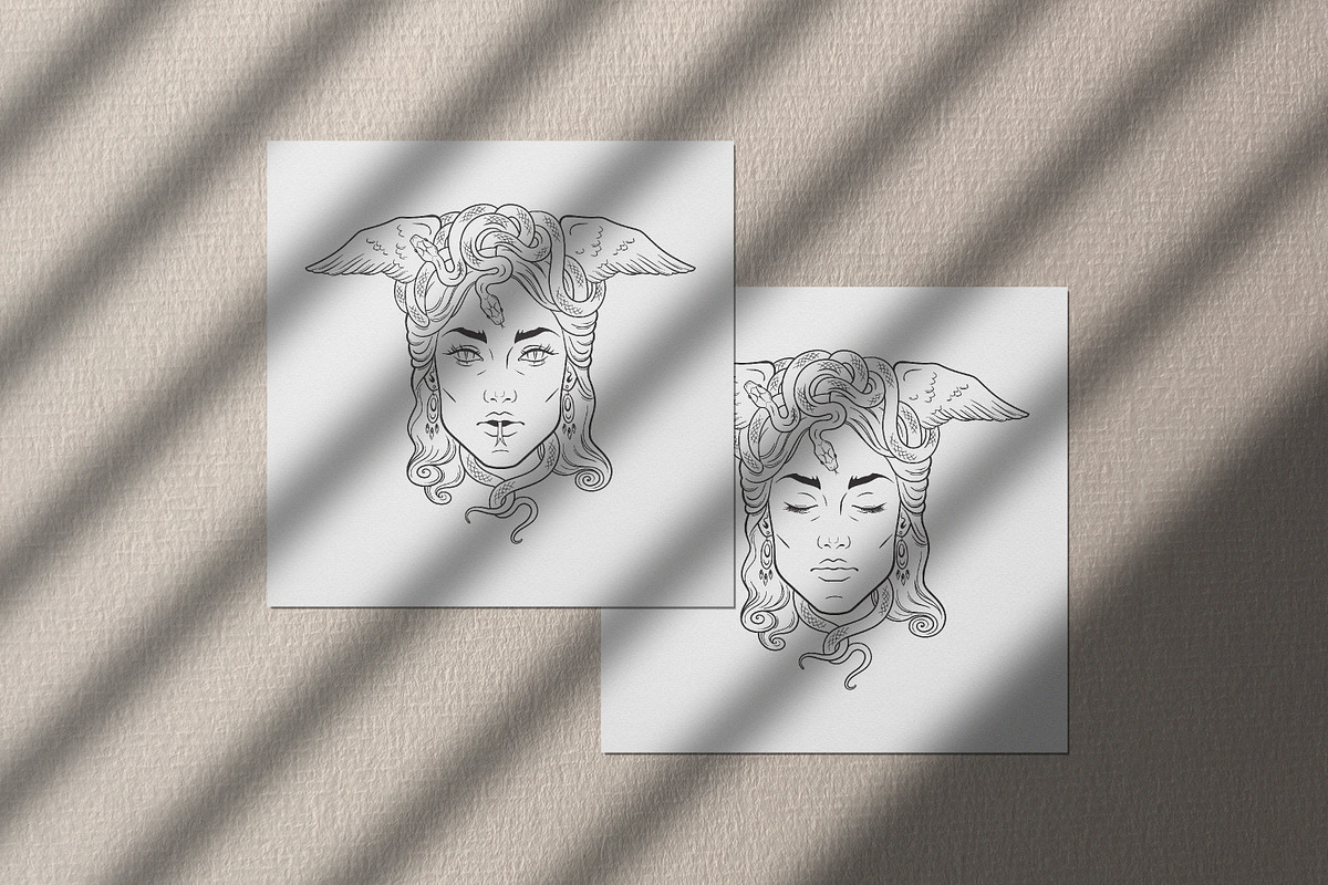 Medusa Gorgon 2 designs + Bonus, a Decorative Illustration by Croisy (Photo 5 of 5)