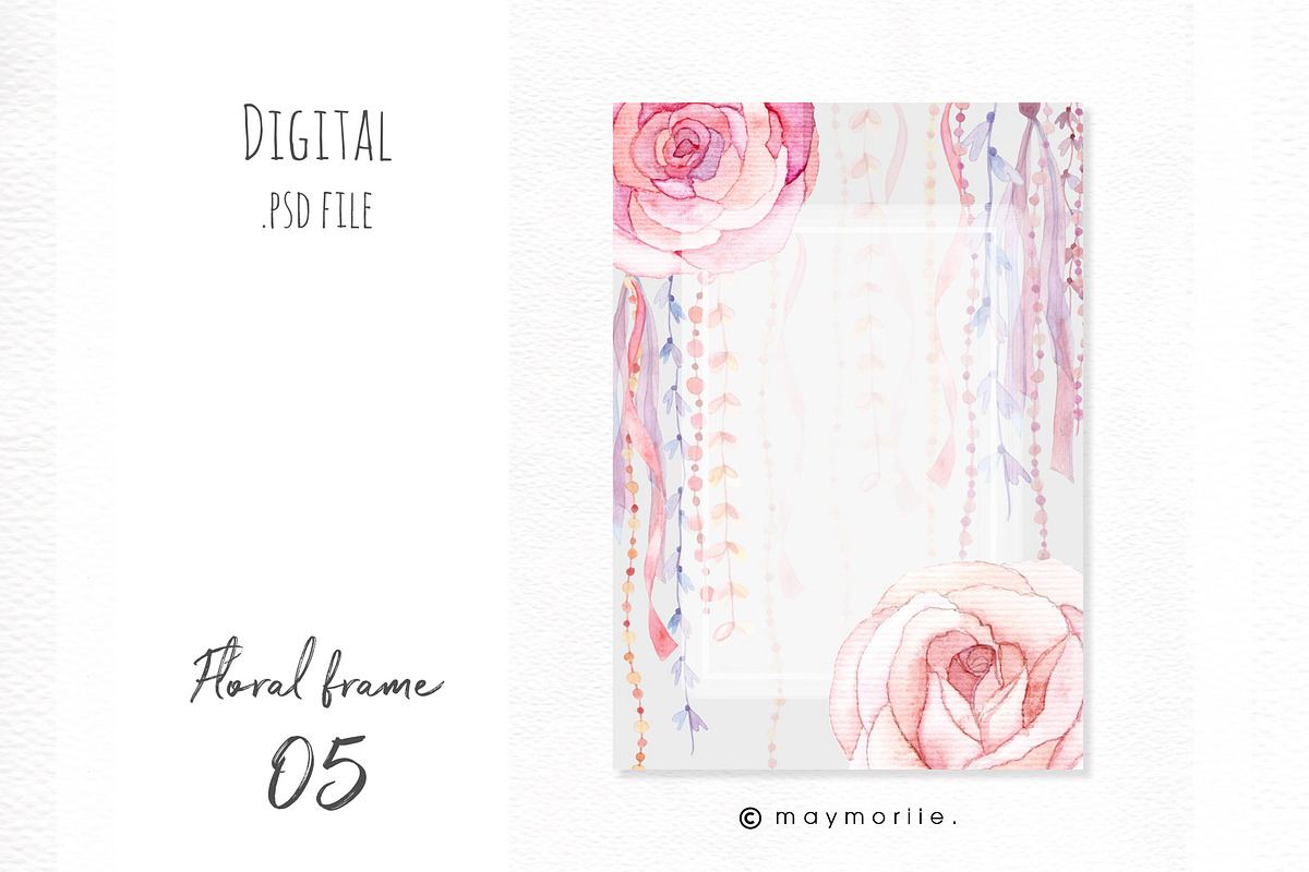 Floral Graphic Wedding Invitation 05, an Invitation Template by May • SHO (Photo 5 of 5)