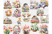 Easter Pastel Clipart | Cottagecore, a Seasonal Illustration by GlamArtZhanna (Thumbnail 5 of 6)