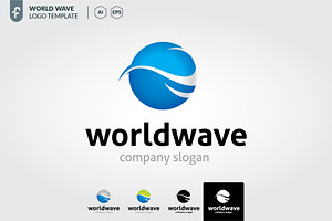 World wave logo template