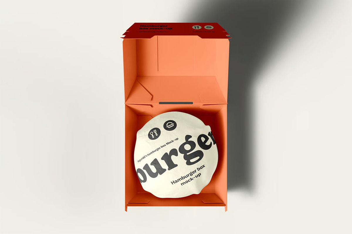 Hamburger Box Mockup, a Packaging Mockup by zippypixelstudio (Photo 7 of 8)