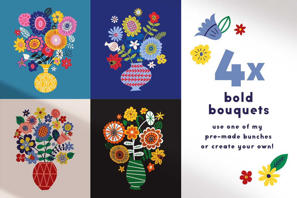 Folky Florals Patterns & Graphics, a Pattern Graphic by rouxsupplyco (Photo 3 of 13)