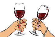 Woman holding glass of wine POP ART, a Food Illustration by Kapitosh (Thumbnail 6 of 8)