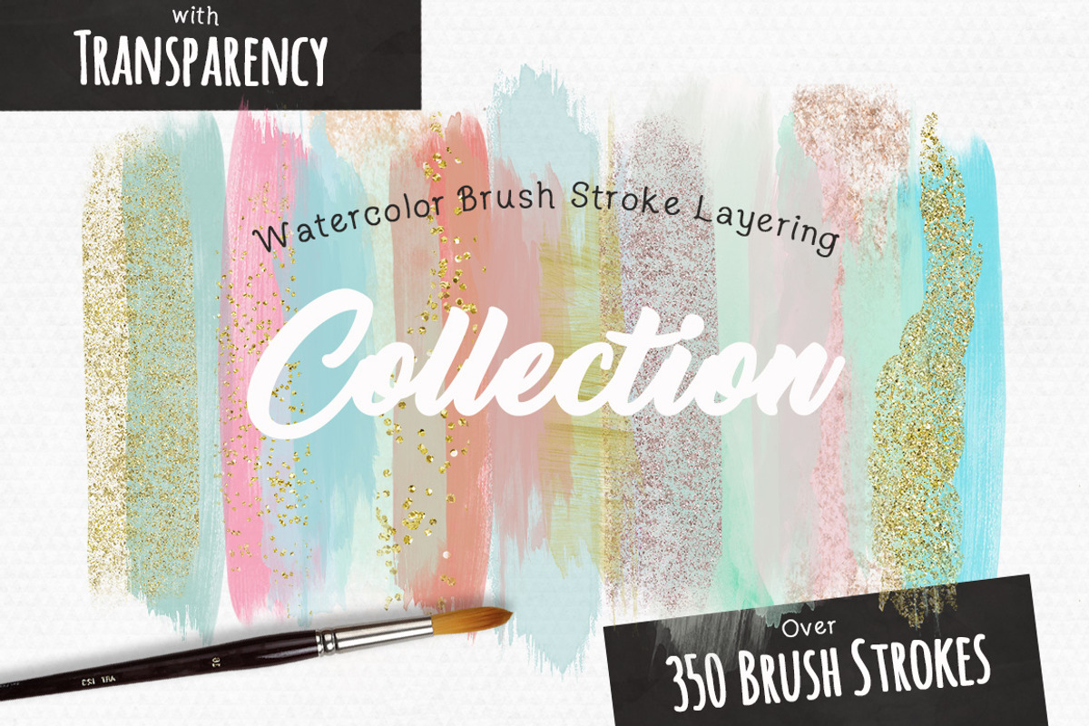 Watercolor Brush Stroke Layering Set, a Texture Graphic by ClipartBrat Graphics (Photo 1 of 6)