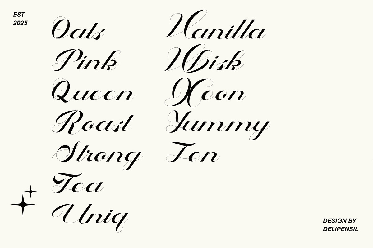 Bake Cake Script Typeface, a Script Font by delipensil (Photo 7 of 9)