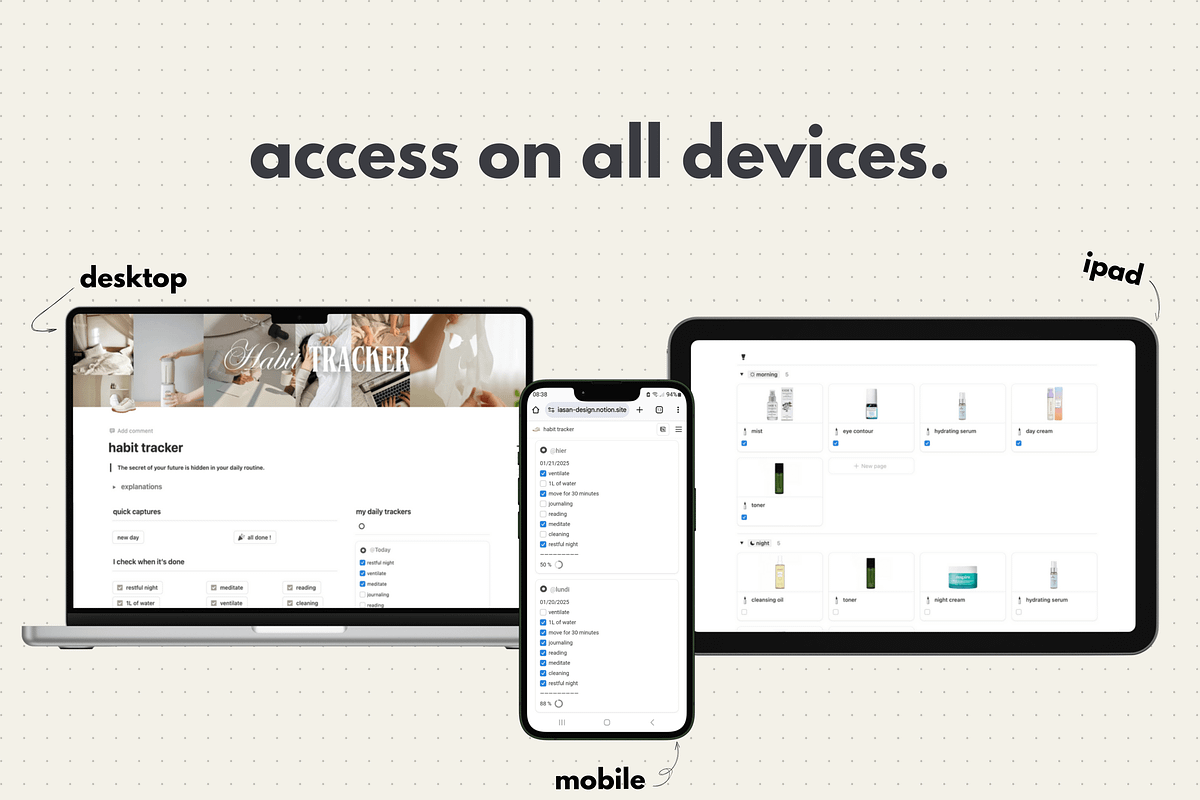Habit tracker - Notion template, an App Template by Iasan Design (Photo 8 of 14)