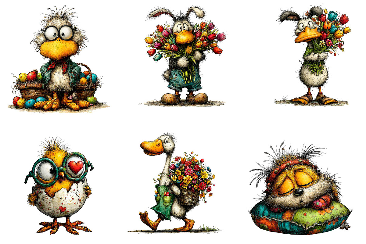 Funny easter bird clipart, an Illustration by CreationArt (Photo 6 of 7)