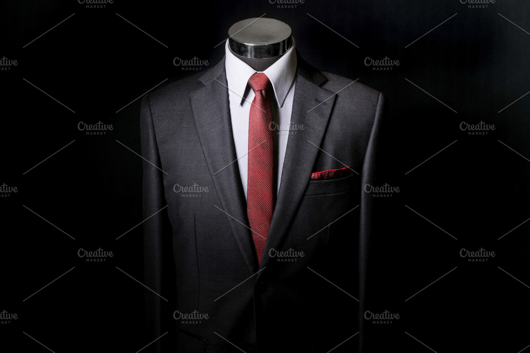 Elegant Black Suit with Red Tie, a Business Photo by Re-5 Photography