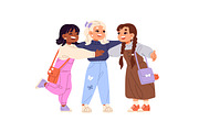 Cute, happy children hugging set, a Person Illustration by PaperTrident (Thumbnail 3 of 7)