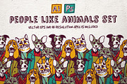 People like animals vector set, an Animal Illustration by Crowhouse (Thumbnail 1 of 6)