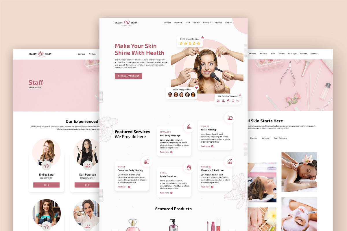Beauty salon website template HTML, a HTML Template by App Innovation (Photo 2 of 6)