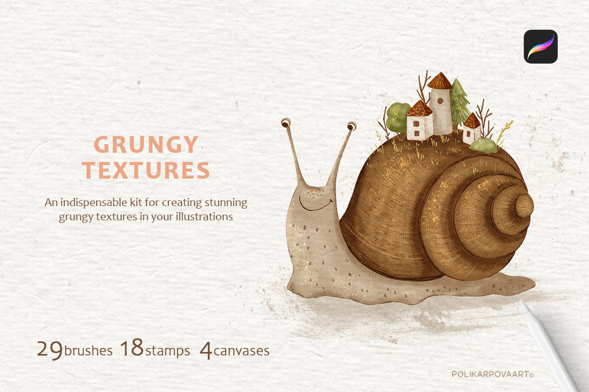 Grungy Textures - brushes & canvases, a Brush Add-On by polikarpovaart (Photo 2 of 17)