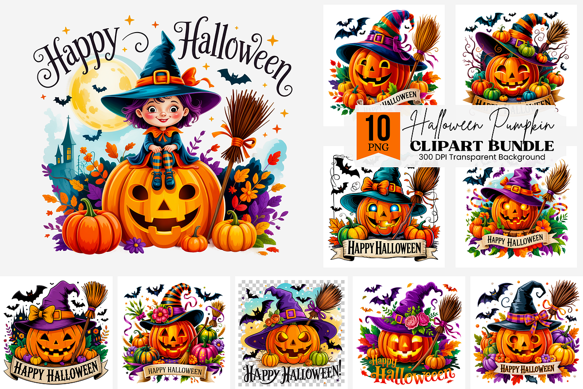 Halloween Pumpkin Sublimation PNG, a Graphic by Clipart Bloom (Photo 1 of 11)