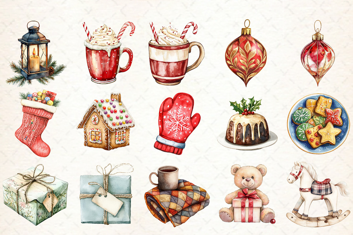 Warm Nostalgic Christmas Clipart, an Illustration by Libby Wishes (Photo 2 of 9)