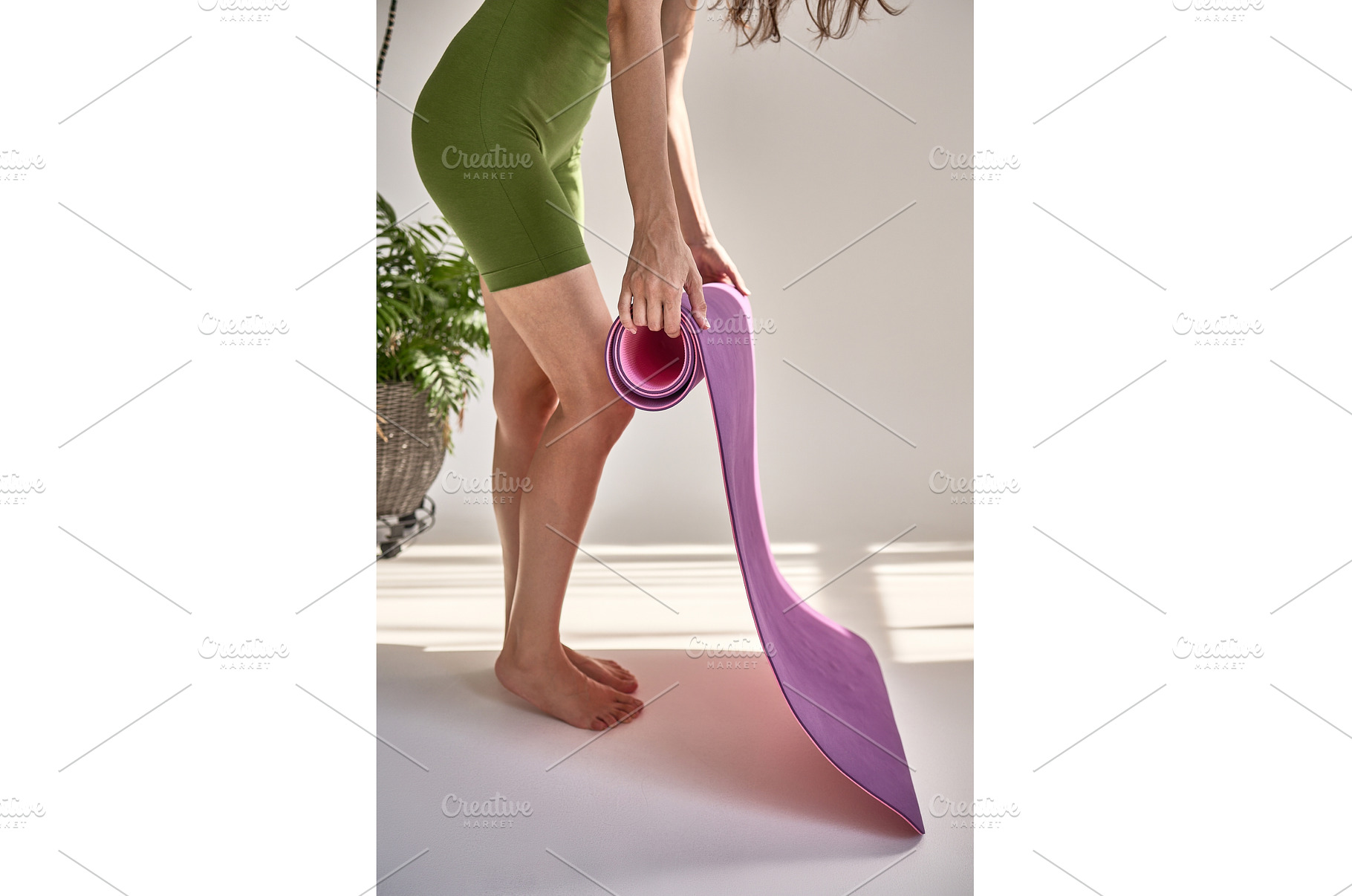 Woman in green shorts rolling pink, a Sports & Recreation Photo by wip3out