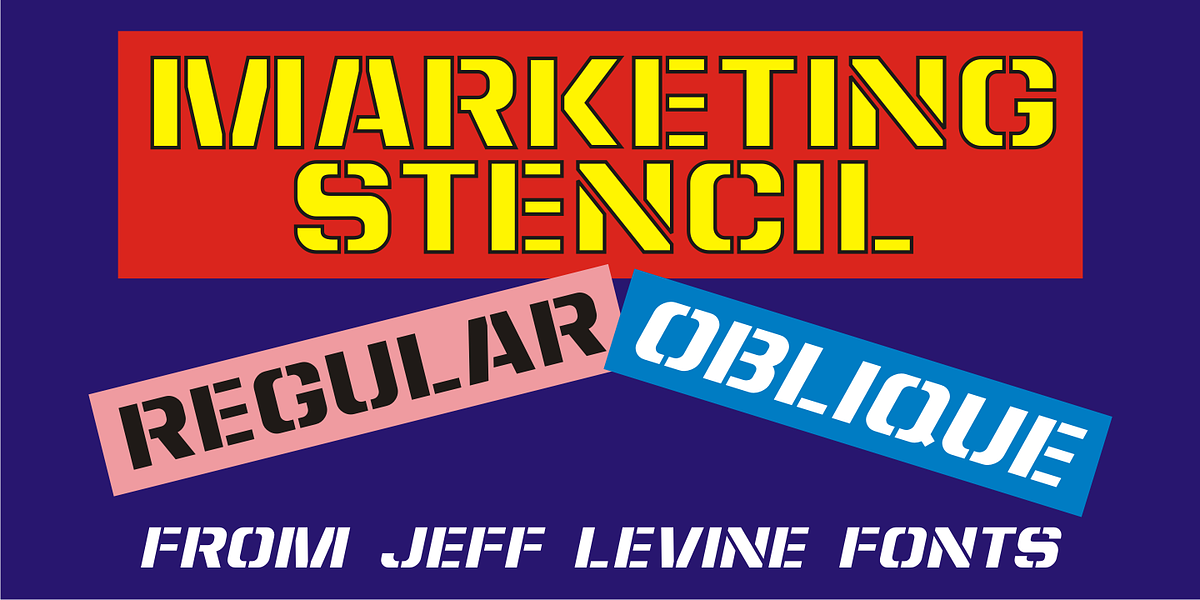 Marketing Stencil JNL, a Sans Serif Font by Jeff Levine Fonts