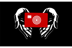 Bank card in hand. Save money. hand, a Finance Illustration by Nenahliadava Design