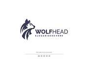 Monochrome Wolf Head Stag Logo, a Branding & Logo Template by Artnivora.Std (Thumbnail 1 of 5)