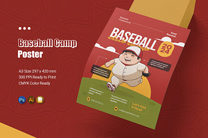 Baseball Camp Poster, a Poster Template by Esensifiksi.studio