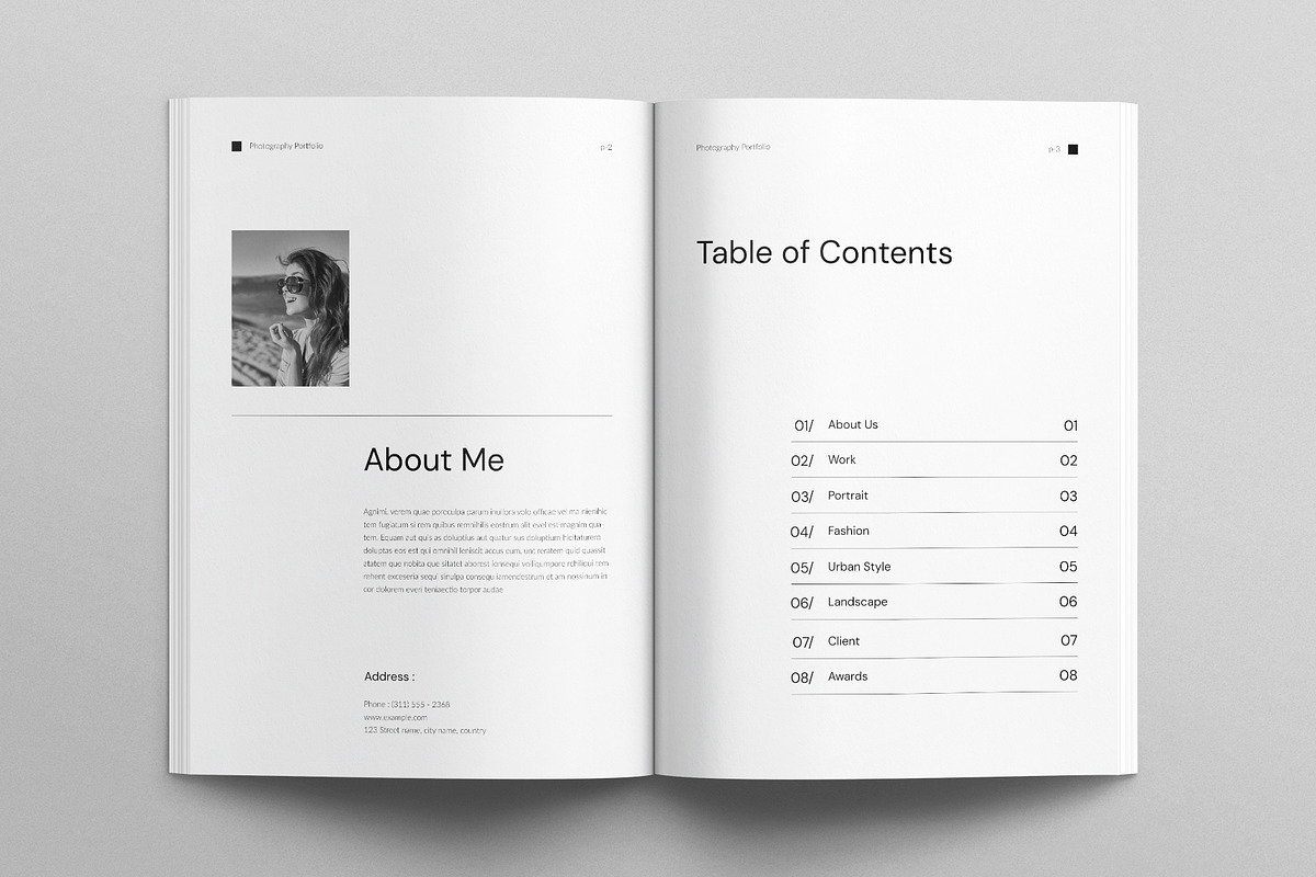 Photography Portfolio Template, a Brochure Template by E-Type (Photo 2 of 7)