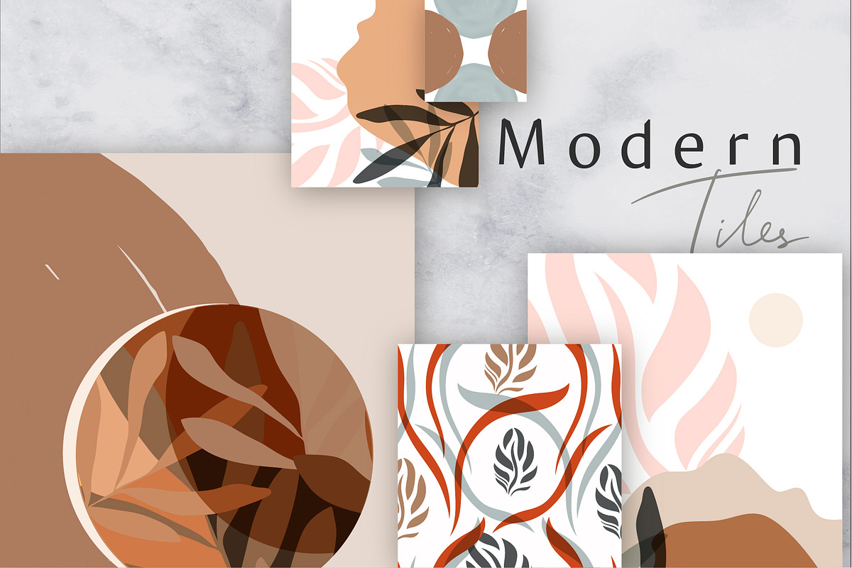 16 Modern abstract Tile templates, a Decorative Illustration by DeMih (Photo 4 of 4)