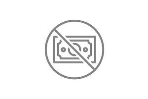 Forbidden sign with money bill line, an Object Illustration by GraphiShop