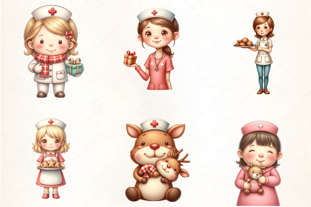 Christmas Nurse Sublimation Clipart, an Illustration by CrexoraLab (Photo 5 of 5)