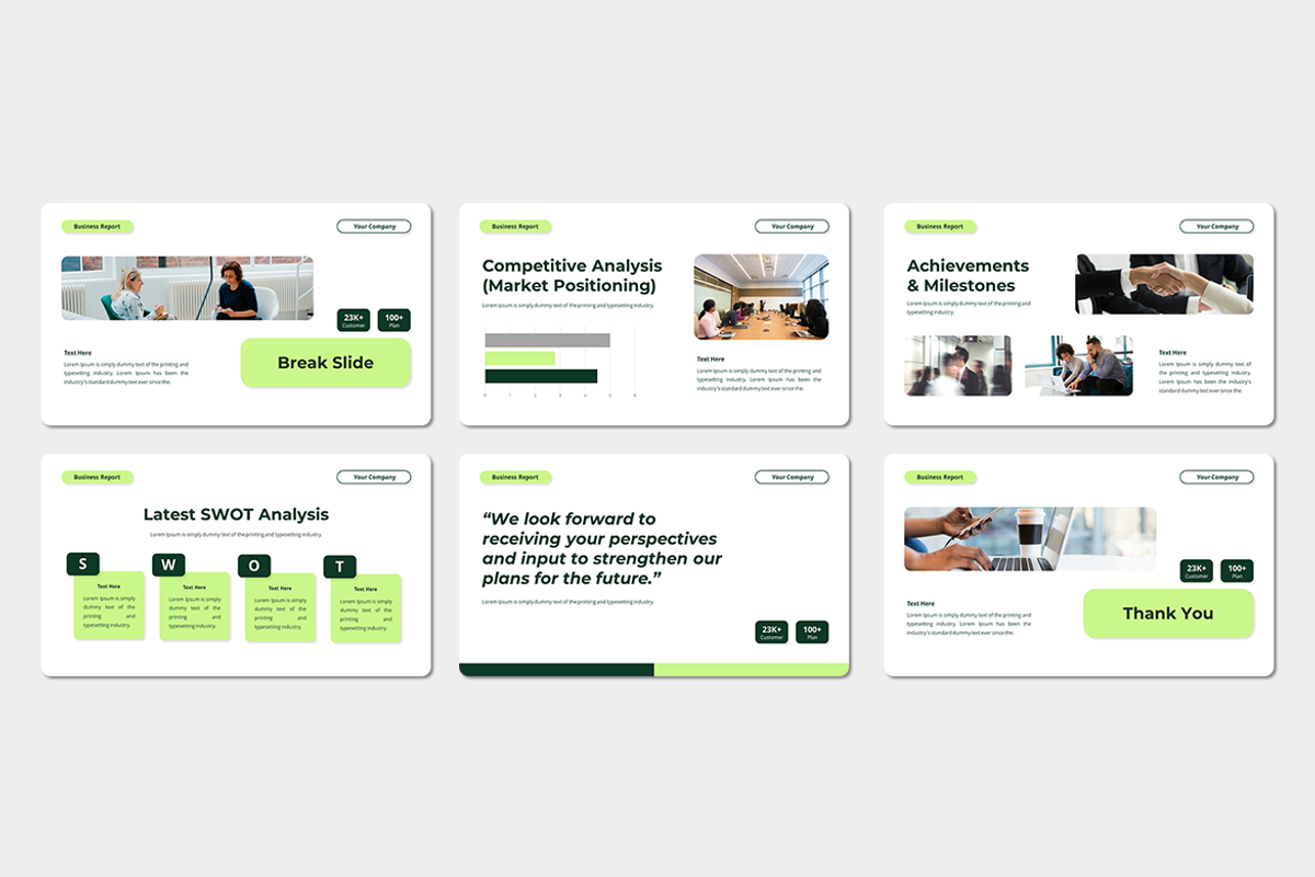 Business Report PowerPoint Template, a Presentation Template by Iqsiart Studio (Photo 3 of 3)