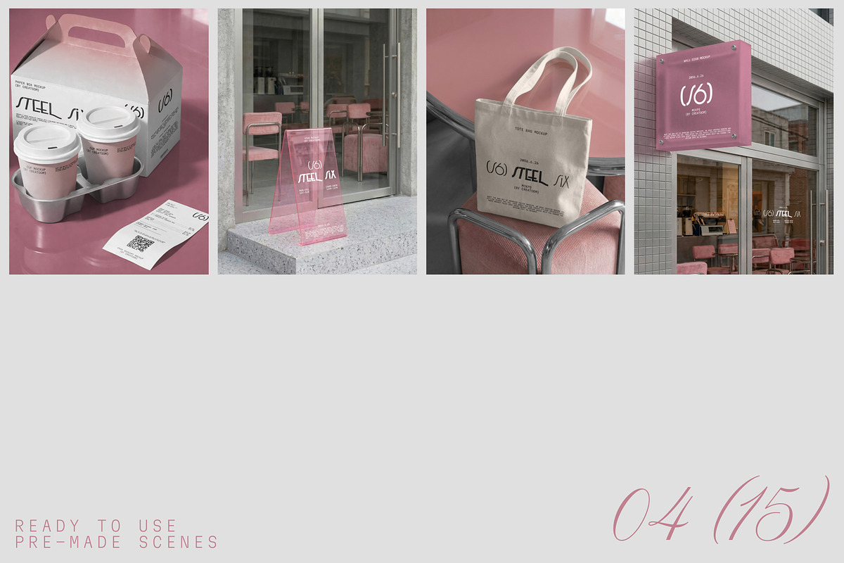 STEEL SIX - Cafe branding mockups, a Packaging Mockup by Creatoom (Photo 3 of 12)