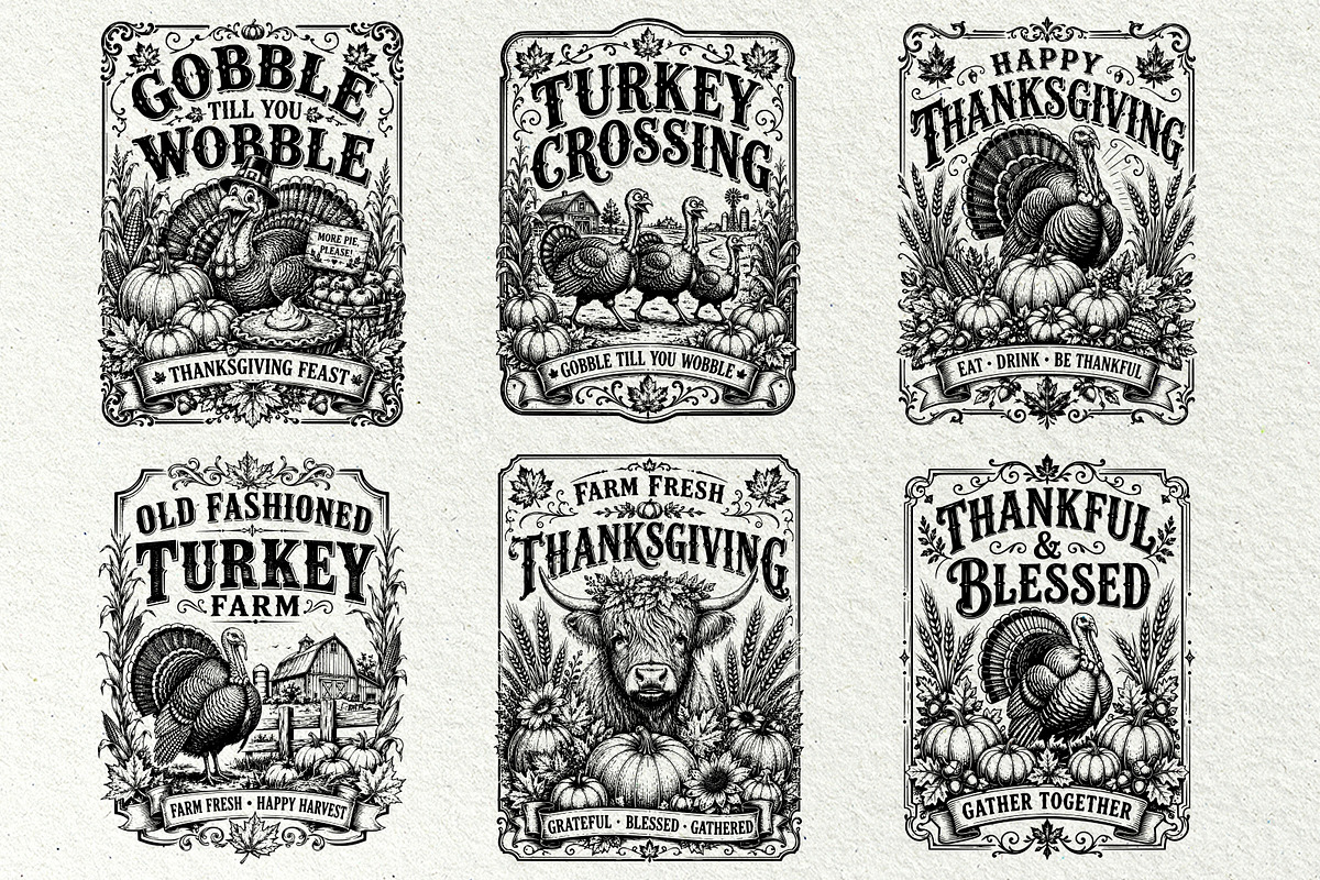 Thanksgiving Signs SVG Graphics, a Seasonal Illustration by DENIDigitalArtSudio (Photo 2 of 7)