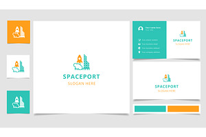 Spaceport Logo Design With Editable