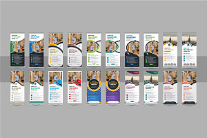 Roll-Up Banner, X Banner Design Set, a Stationery Template by Pavel_design