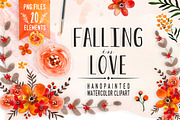 Falling in Love - watercolor clipart, an Illustration by DigitalCloud (Thumbnail 1 of 3)