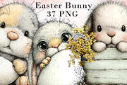 Cute Easter Bunny Clipart, an Illustration by Libby Wishes (Thumbnail 1 of 9)