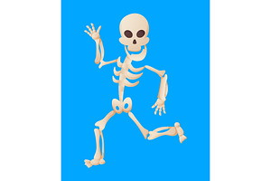 Funny Cartoon Skeleton Posing While