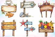 Summer Day Wooden Sign Clipart, an Illustration by Canvas Craft (Thumbnail 4 of 4)