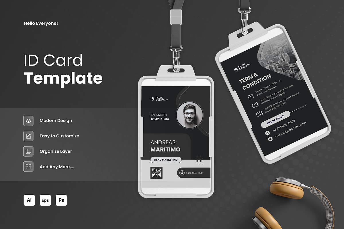 Black Nadeon - ID Card, a Card Template by SquidPixey (Photo 1 of 3)