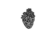 Human Heart | Tattoo Style, an Education Illustration by Design by sebrodbrick (Thumbnail 8 of 11)