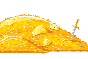 Pile of golden treasure