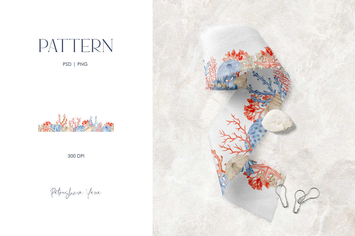 Watercolor Ocean, an Object Illustration by PatrushevaYana (Photo 2 of 13)