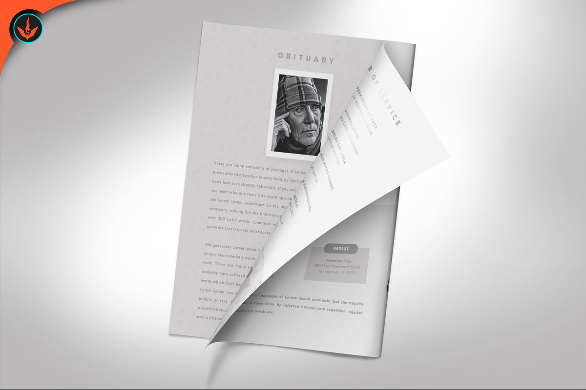 Funeral Program 26 Minimal Grey, a Brochure Template by SeraphimChris (Photo 4 of 8)