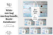 6 White tote bag mockup bundle., a Print Template by MockupMarket (Thumbnail 1 of 7)