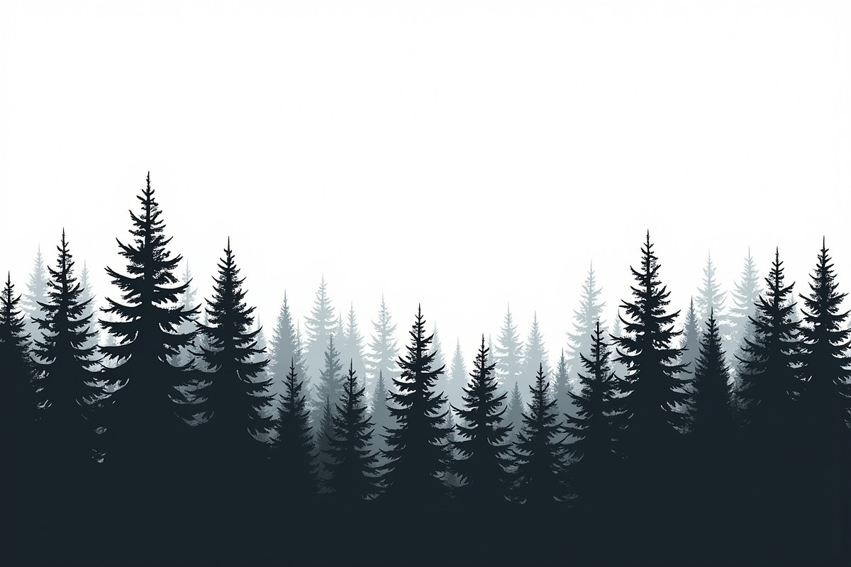 Majestic Pine Trees Silhouette, an Illustration by Amazin_art (Photo 3 of 9)