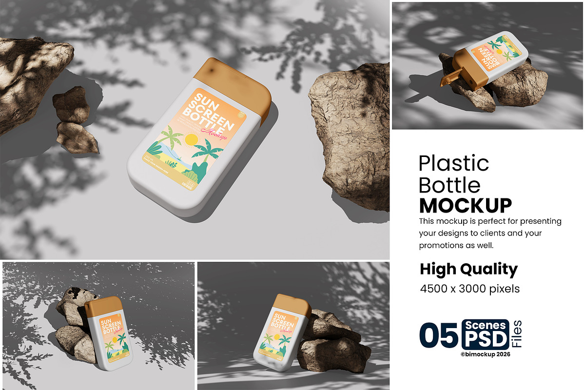 Professional Plastic Bottle Mockup, an Advertising Mockup by bimockup (Photo 1 of 6)
