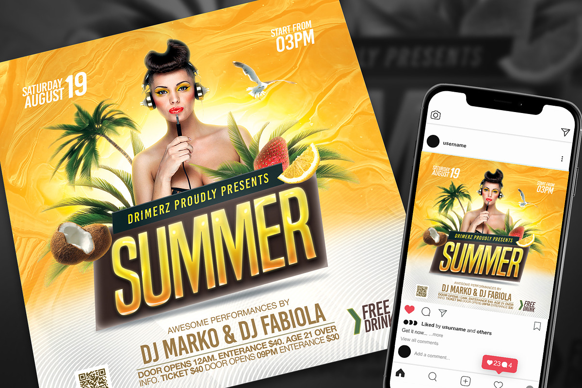 Summer DJ Flyer, a Flyer Template by drimerz (Photo 1 of 2)