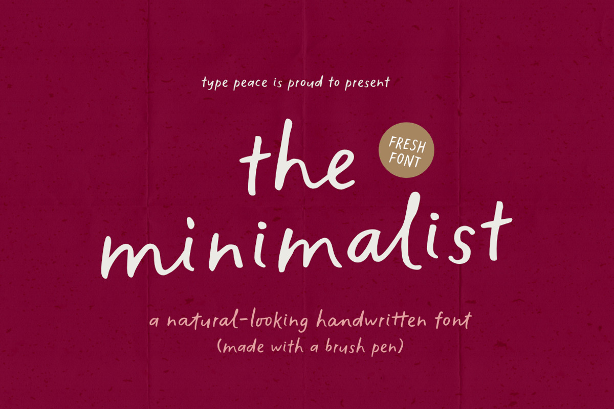 The Minimalist | Handwritten Font, a Handwritten Font by type peace (Photo 1 of 17)