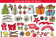 65 Christmas doodle decoration kit, an Object Graphic by Tatianakost49 (Thumbnail 2 of 3)