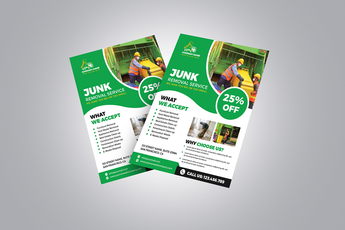 Junk Removal Services Flyer Template, a Flyer Template by Designscozy (Photo 3 of 5)